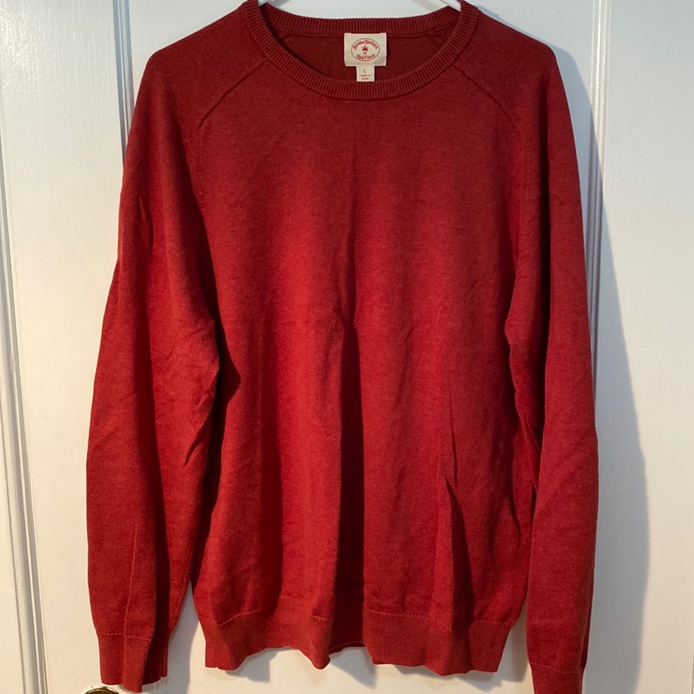 Brooks brothers red fleece mens crew neck sweater